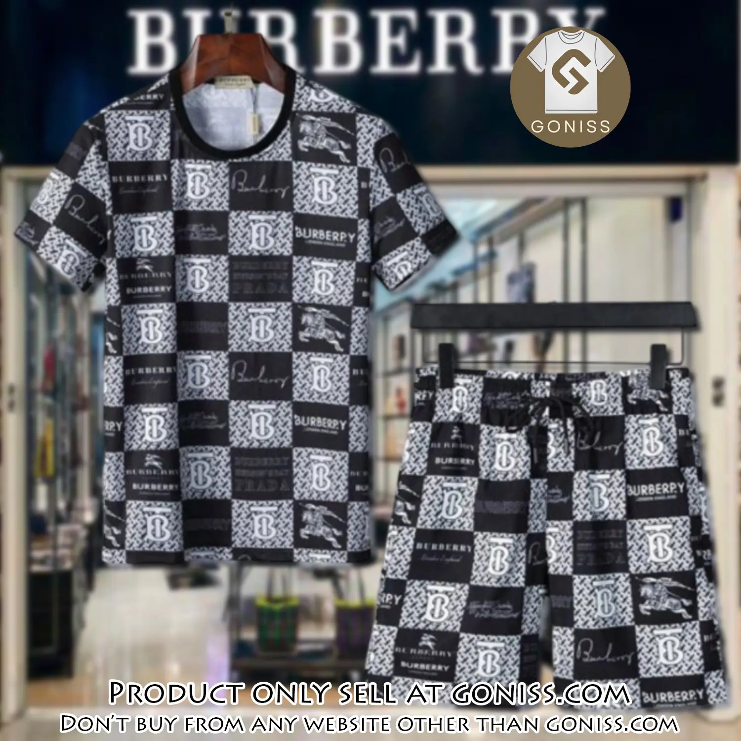 Burberry combo unisex tshirt & short limited luxury outfit cts1038 gn0442372
